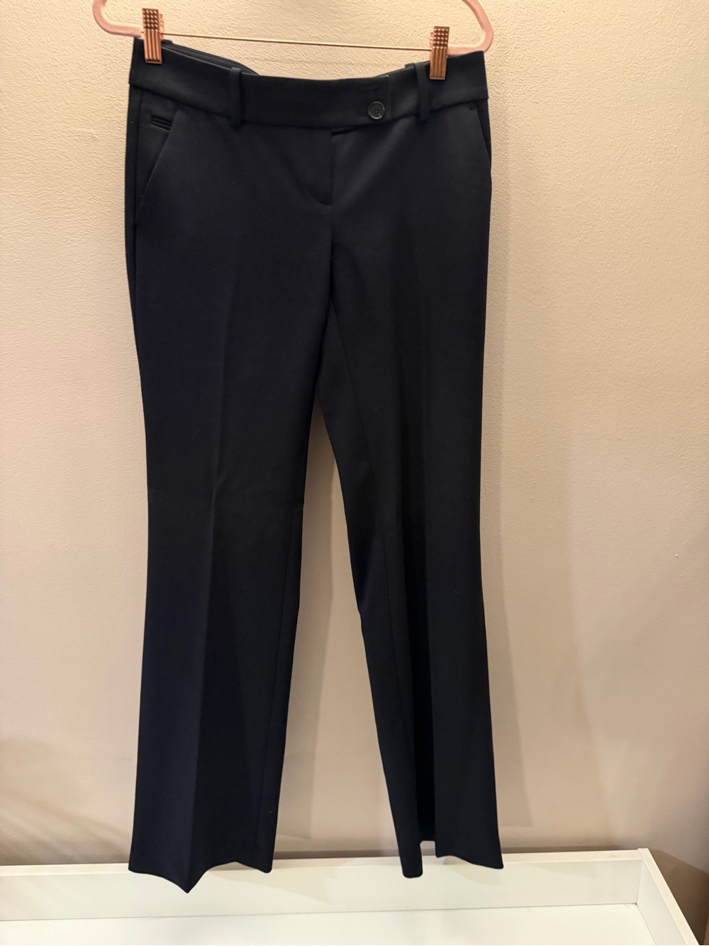 LOFT Marisa Navy Blue Straight Leg Dress Pants Size 0 Professional Trousers